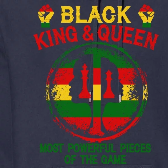 Black King And Queen Most Powerful Pieces Of The Game Premium Hoodie