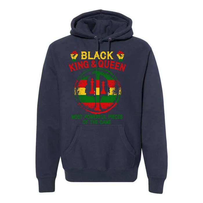 Black King And Queen Most Powerful Pieces Of The Game Premium Hoodie