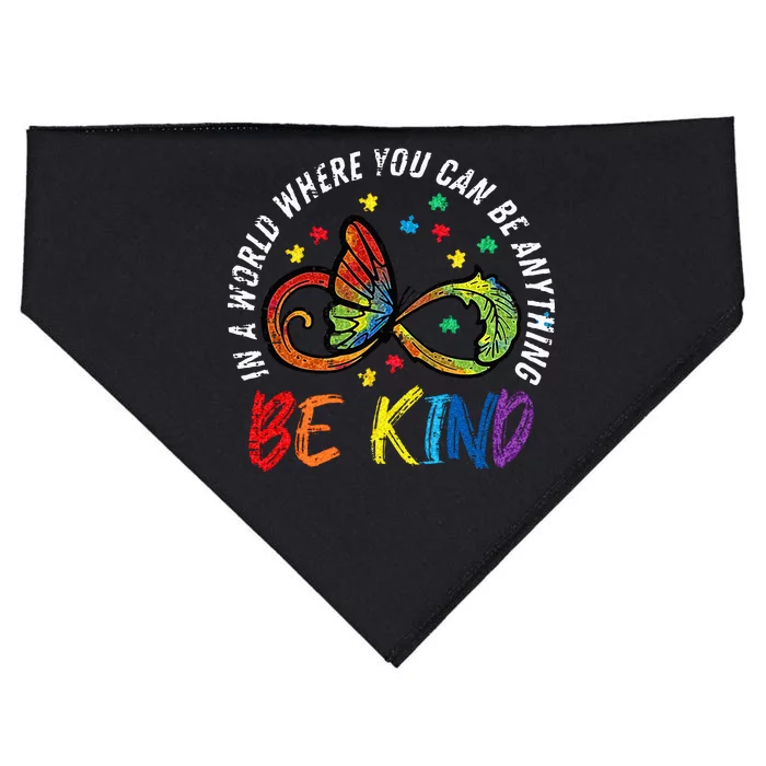 Be Kind Autism Infinity Butterfly Awareness Men Women Kids USA-Made Doggie Bandana