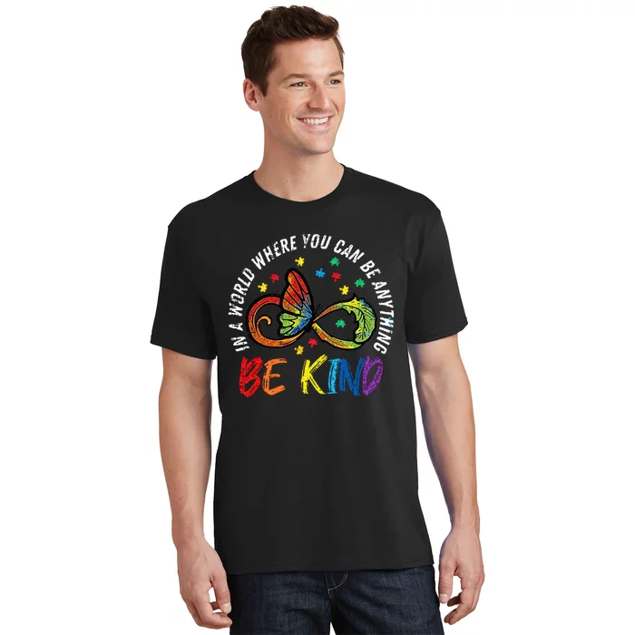 Be Kind Autism Infinity Butterfly Awareness Men Women Kids T-Shirt