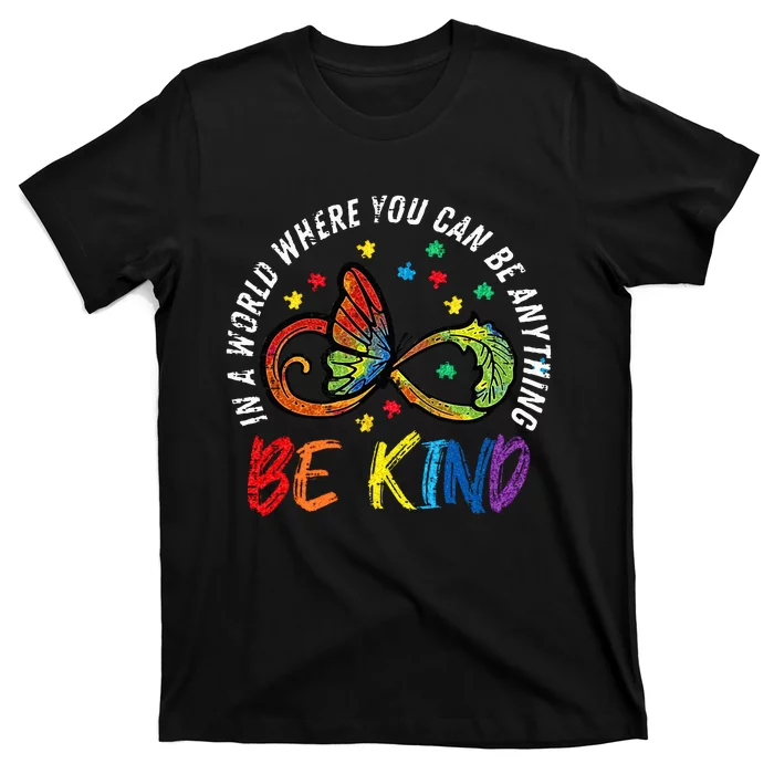 Be Kind Autism Infinity Butterfly Awareness Men Women Kids T-Shirt