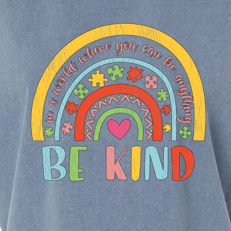 Be Kind Autism Awareness Acceptance Rainbow Choose Kindness Cute Gift Garment-Dyed Women's Muscle Tee