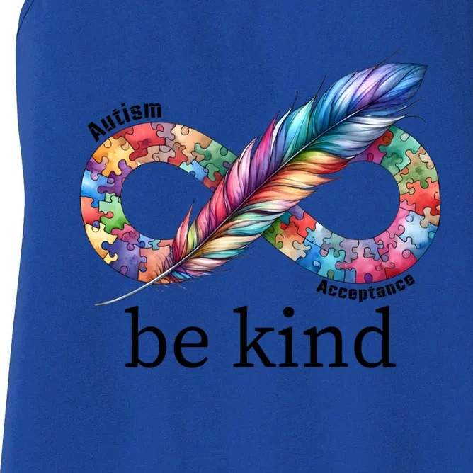 Be Kind Autism Awareness Autism Puzzle Acceptance Cute Gift Women's Racerback Tank