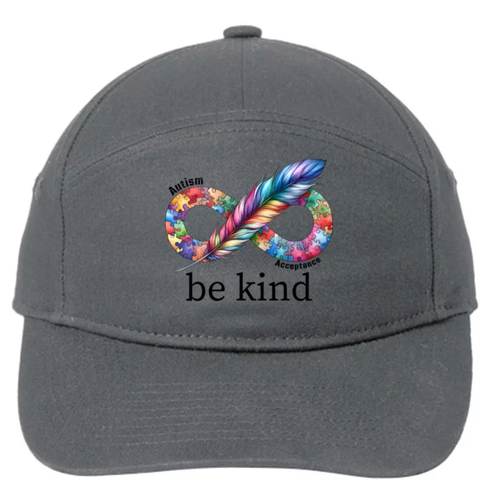 Be Kind Autism Awareness Autism Puzzle Acceptance Cute Gift 7-Panel Snapback Hat