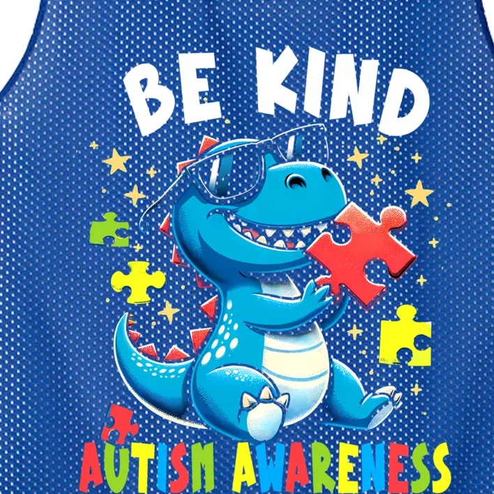 Be Kind Autism Awareness Dino Choose Kindness Gift Mesh Reversible Basketball Jersey Tank