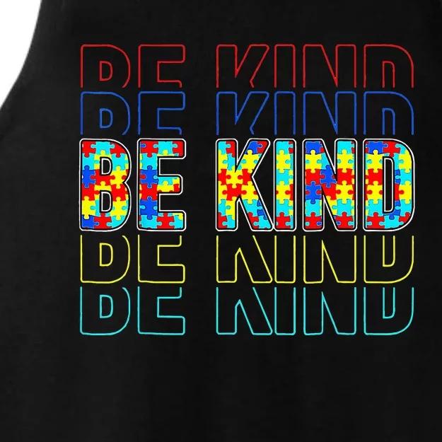 Be Kind Autism Awareness Special Education Autism Teacher Ladies Tri-Blend Wicking Tank