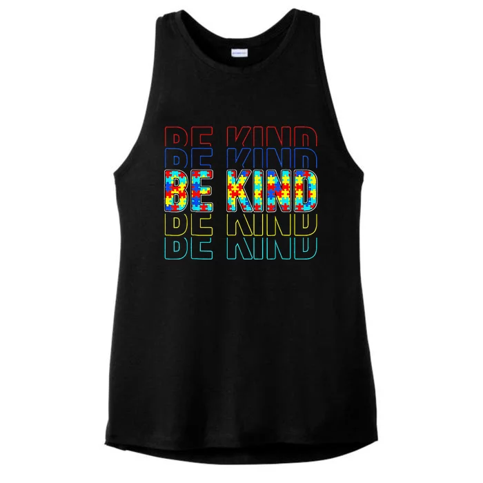 Be Kind Autism Awareness Special Education Autism Teacher Ladies Tri-Blend Wicking Tank