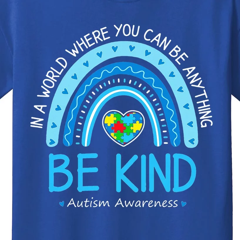 Be Kind Autism Awareness Leopard Rainbow Choose Kindness Kids T-Shirt