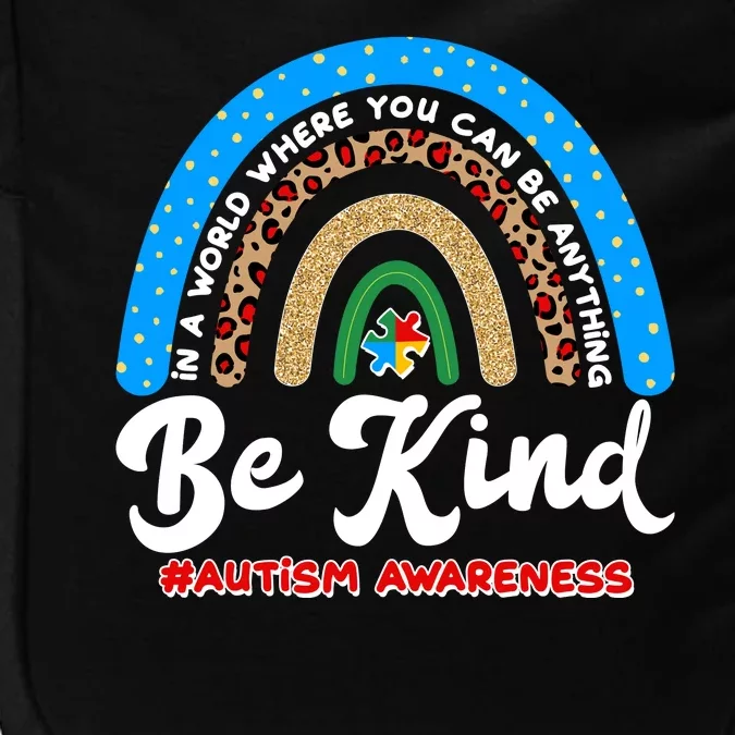 Be Kind Autism Awareness Pattern Rainbow Impact Tech Backpack