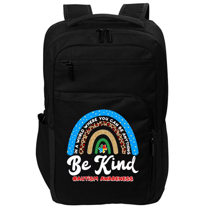 Be Kind Autism Awareness Pattern Rainbow Impact Tech Backpack