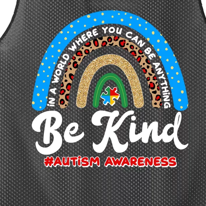 Be Kind Autism Awareness Pattern Rainbow Mesh Reversible Basketball Jersey Tank