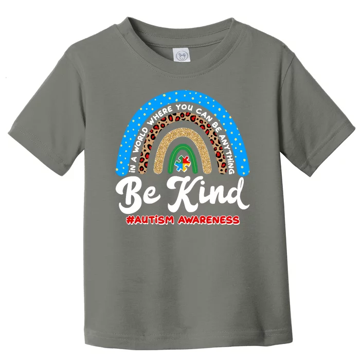 Be Kind Autism Awareness Pattern Rainbow Toddler T-Shirt