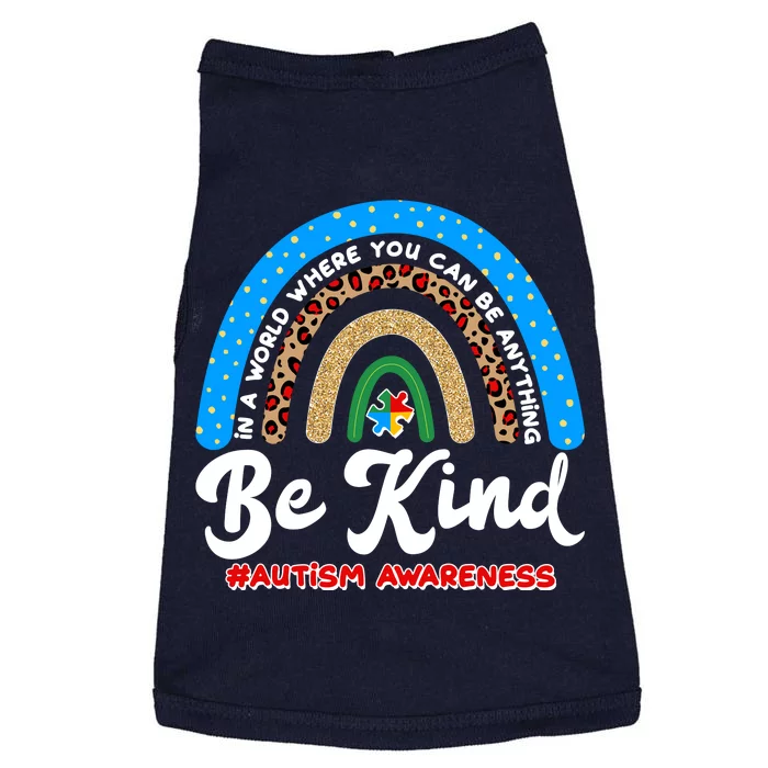 Be Kind Autism Awareness Pattern Rainbow Doggie Tank