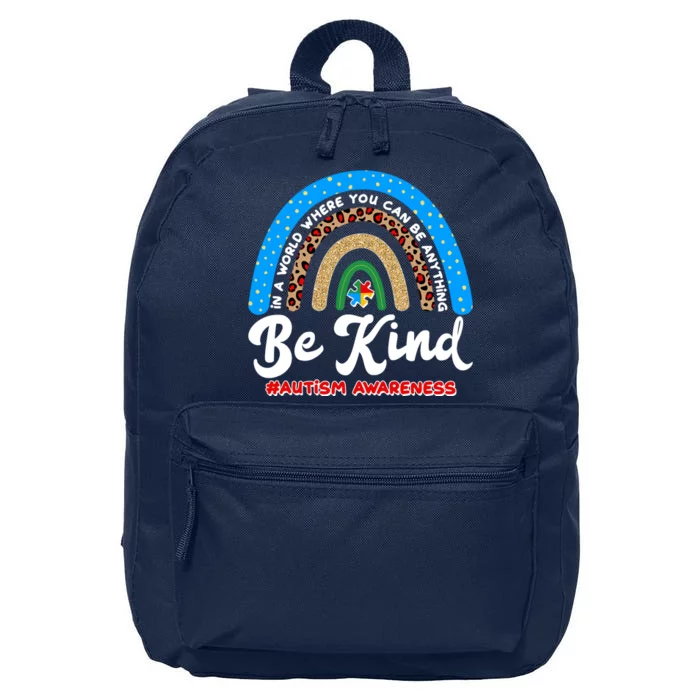 Be Kind Autism Awareness Pattern Rainbow 16 in Basic Backpack