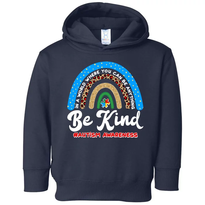 Be Kind Autism Awareness Pattern Rainbow Toddler Hoodie