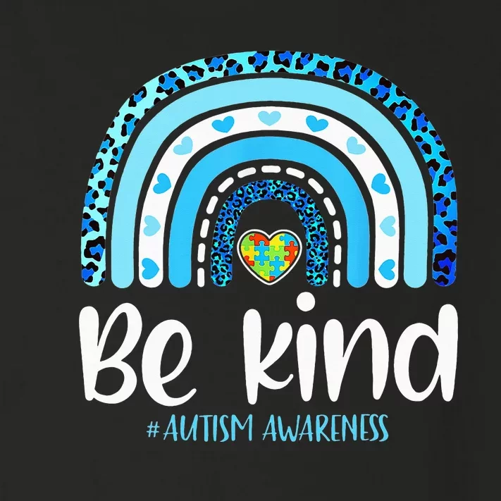 Be Kind Autism Awareness  Leopard Rainbow Toddler Long Sleeve Shirt