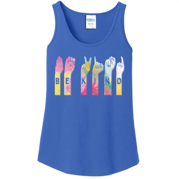 Be Kind Asl Alphabet American Sign Language Gift Ladies Essential Tank