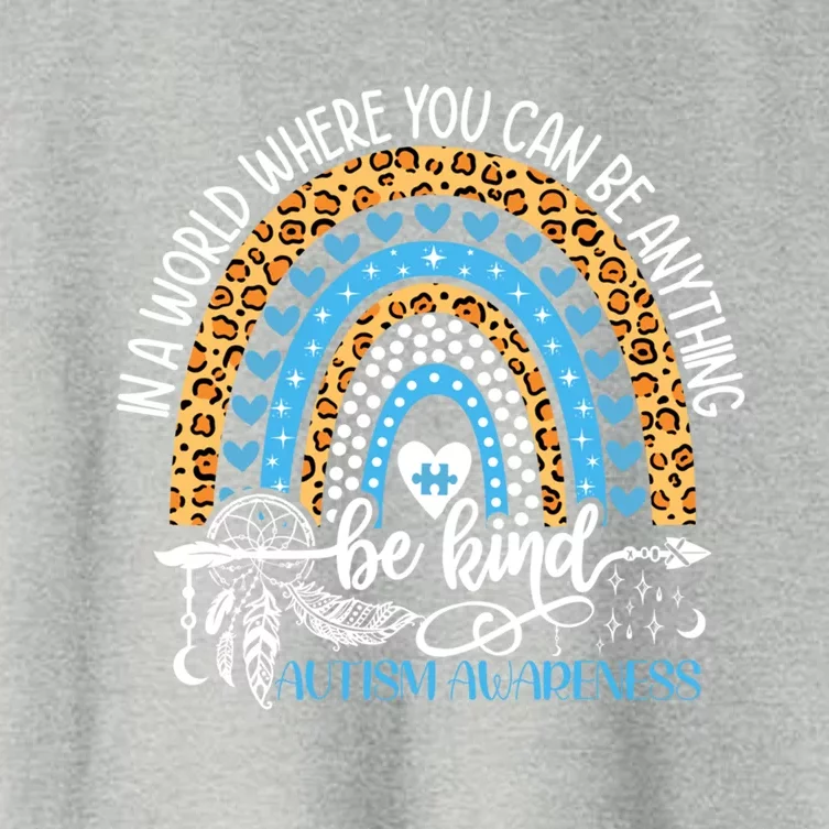 Be Kind Autism Awareness Leopard Rainbow Choose Kindness Great Gift Women's Crop Top Tee