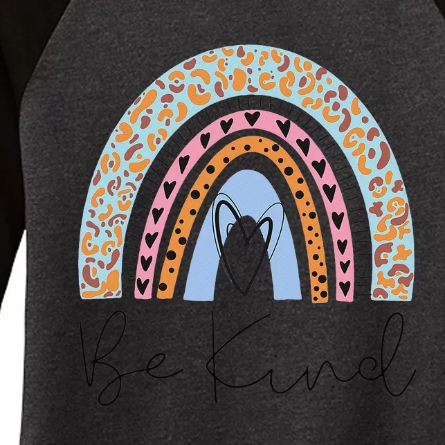 Be kind anti bullying unity day leopard Cheetah rainbow Women's Tri-Blend 3/4-Sleeve Raglan Shirt