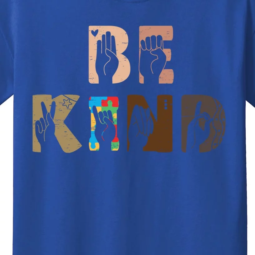 Be Kind Asl Hand Sign Interpreter Sign Language Autism Gift Kids T-Shirt