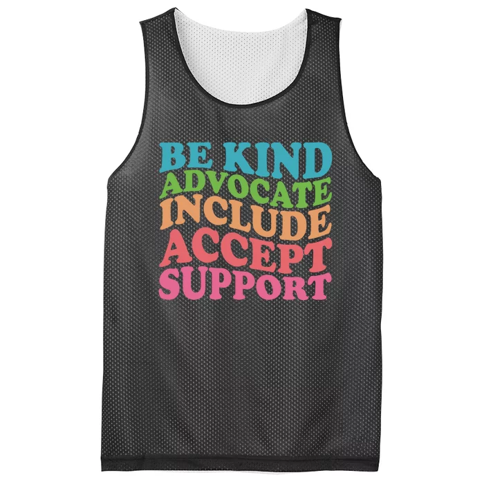 Be Kind Advocate Include Accept Support Autism Awareness Mesh Reversible Basketball Jersey Tank