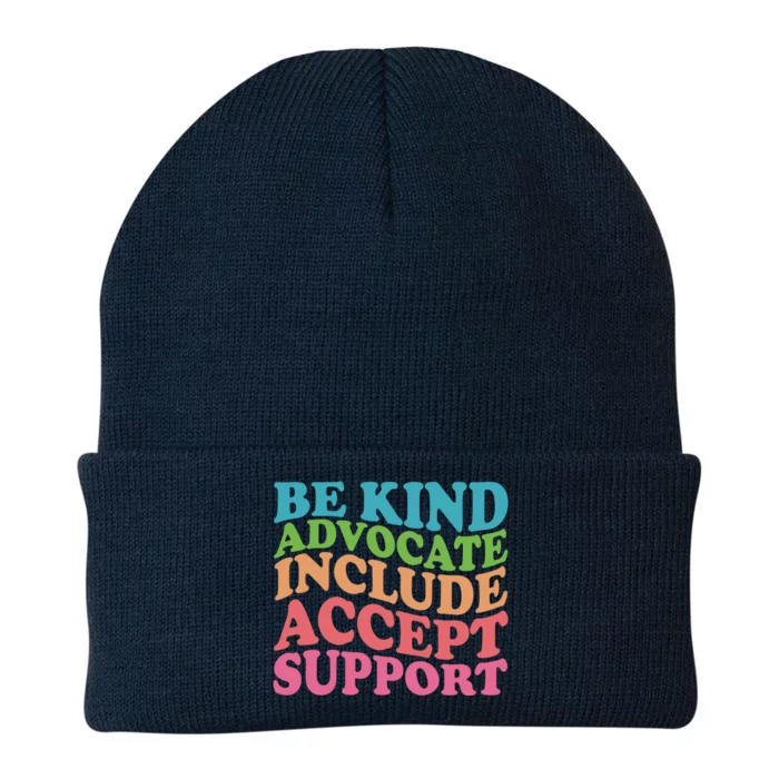 Be Kind Advocate Include Accept Support Autism Awareness Knit Cap Winter Beanie