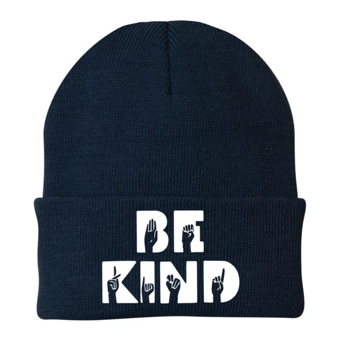 Be Kind Asl Sign Language Deaf Interpreter Gift Knit Cap Winter Beanie