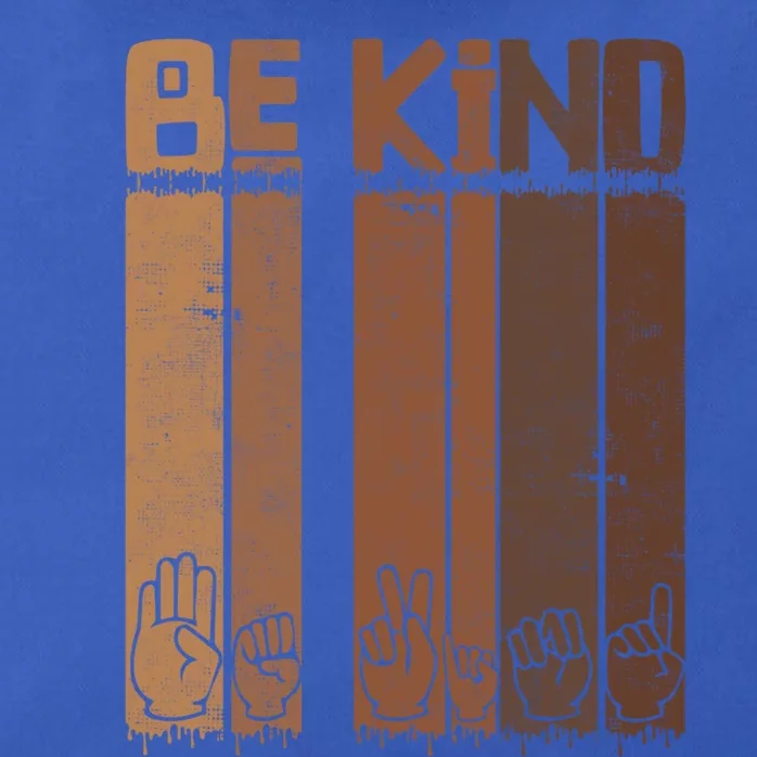 Be Kind Asl Sign Language Racial Equality Teachers Melanin Great Gift Zip Tote Bag