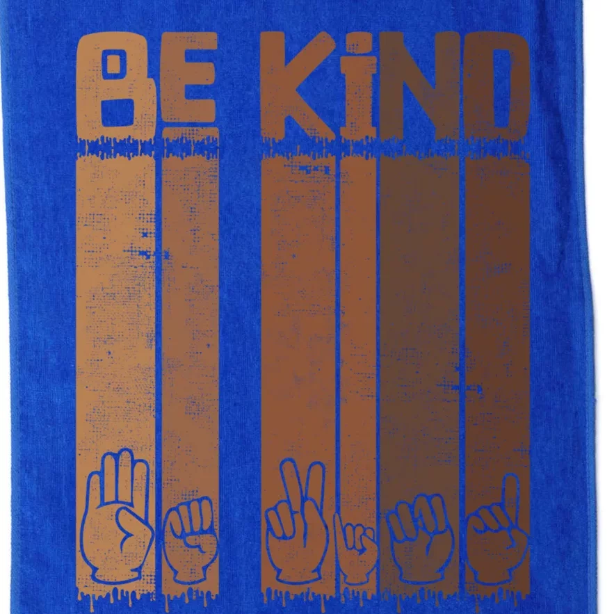 Be Kind Asl Sign Language Racial Equality Teachers Melanin Great Gift Platinum Collection Golf Towel