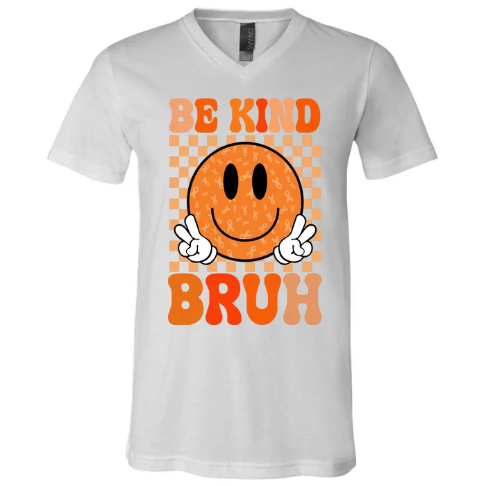 Be Kind Bruh Anti Bullying Smile Face V-Neck T-Shirt