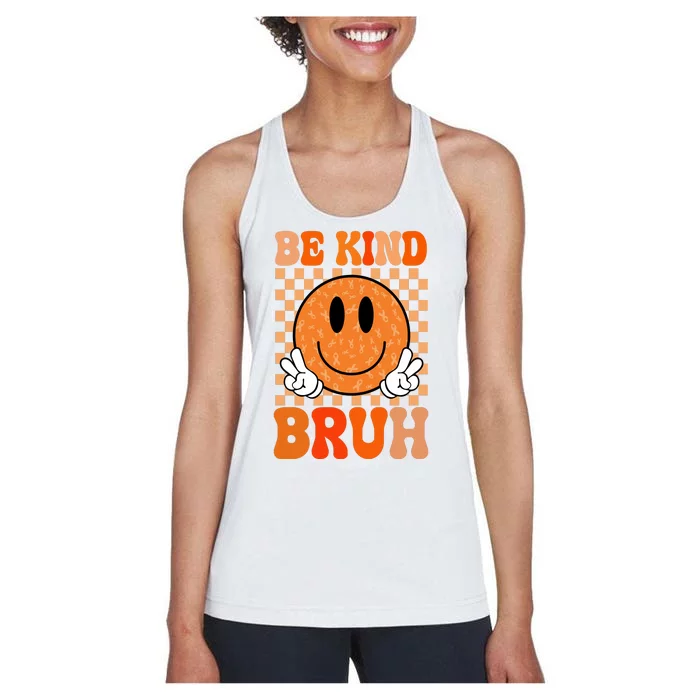 Be Kind Bruh Anti Bullying Smile Face Women's Racerback Tank