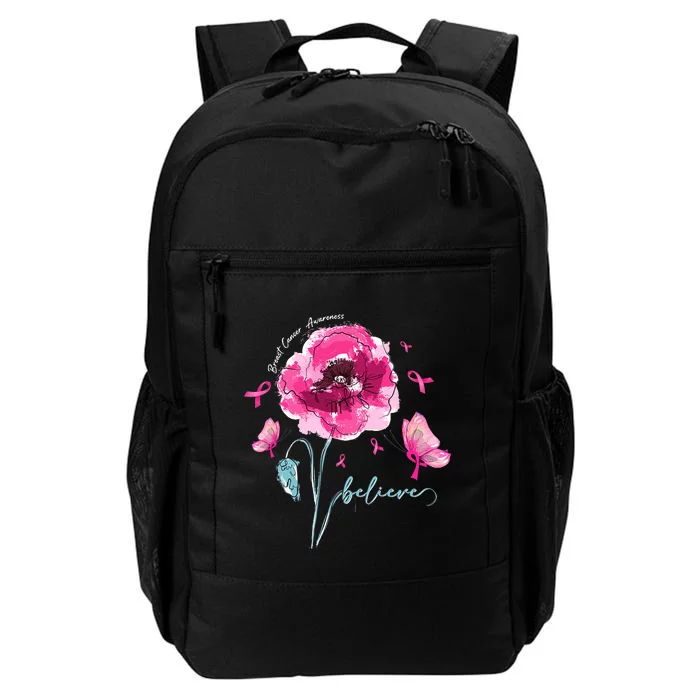 Baby KrukBelieve Butterfly Flower Pink Ribbon Breast Cancer Awareness Daily Commute Backpack