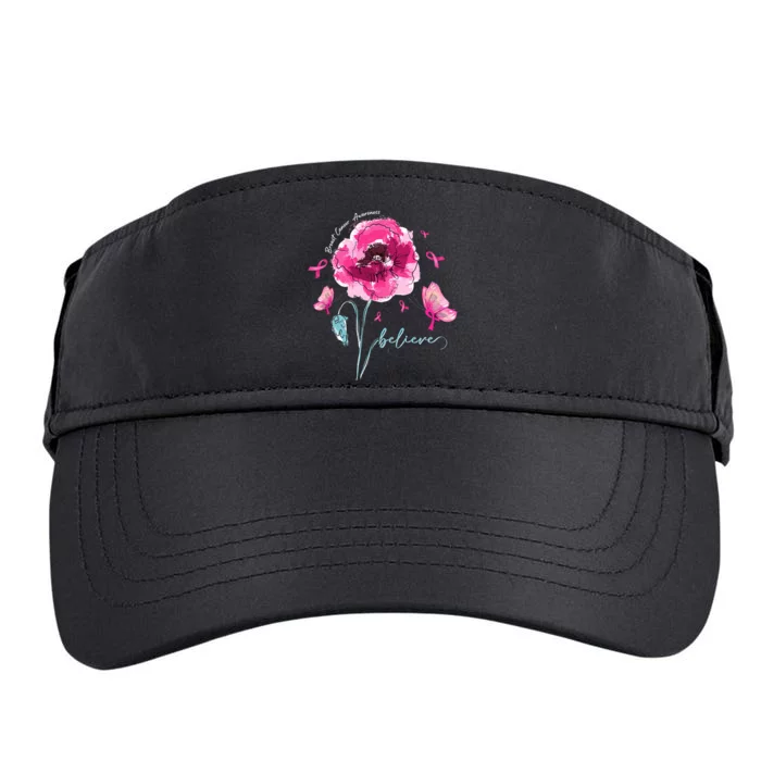 Baby KrukBelieve Butterfly Flower Pink Ribbon Breast Cancer Awareness Adult Drive Performance Visor