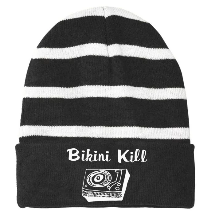 Bikini Kill Striped Beanie with Solid Band