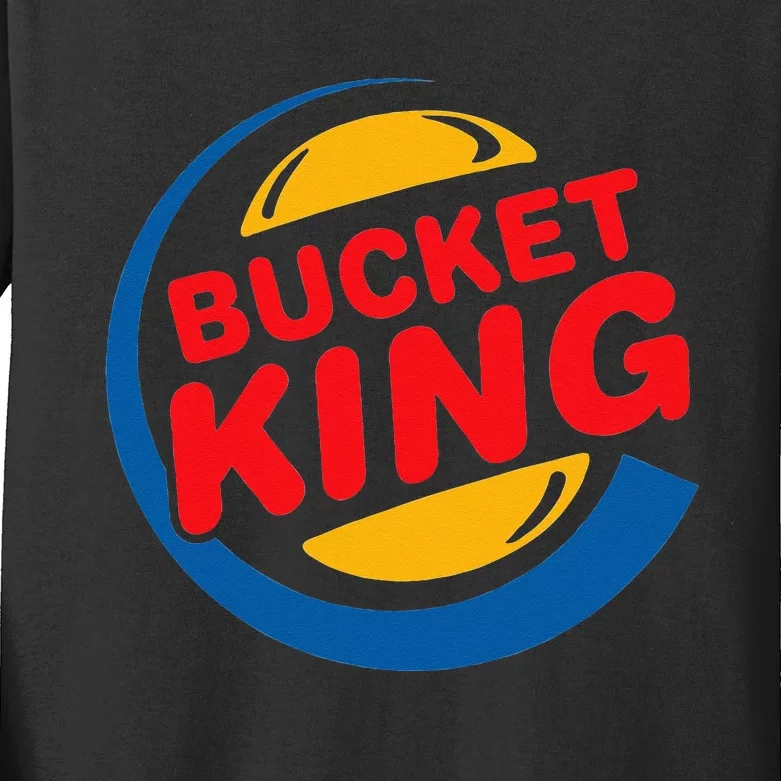 Bucket King Basketball Player Hoops Culture Funny Kids Long Sleeve Shirt