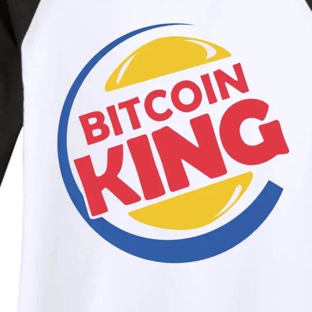 Bitcoin King Women's Tri-Blend 3/4-Sleeve Raglan Shirt