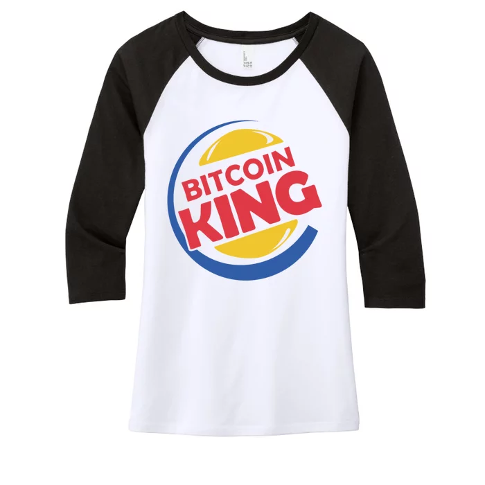 Bitcoin King Women's Tri-Blend 3/4-Sleeve Raglan Shirt