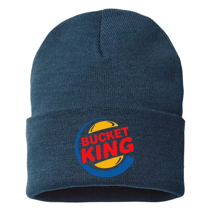 Bucket King Basketball Player Hoops Culture Funny Sustainable Knit Beanie