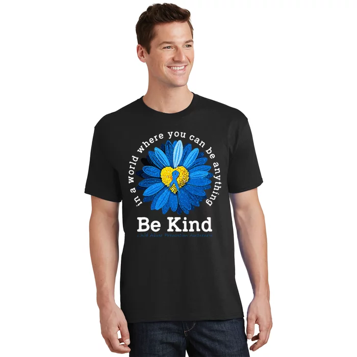 Be Kind Blue Sunflower Child Abuse Prevention Awareness T-Shirt