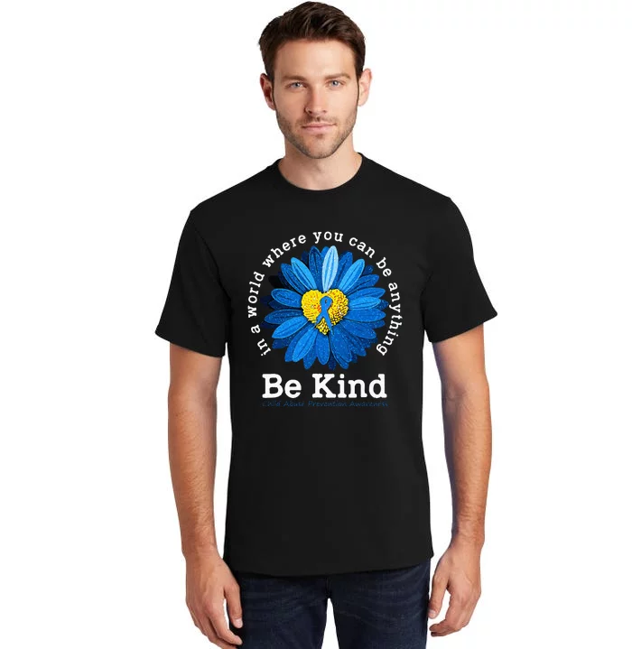 Be Kind Blue Sunflower Child Abuse Prevention Awareness Tall T-Shirt