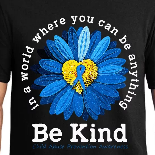 Be Kind Blue Sunflower Child Abuse Prevention Awareness Pajama Set