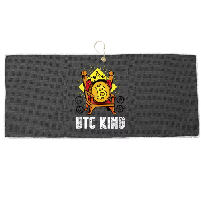 Bitcoin King Large Microfiber Waffle Golf Towel