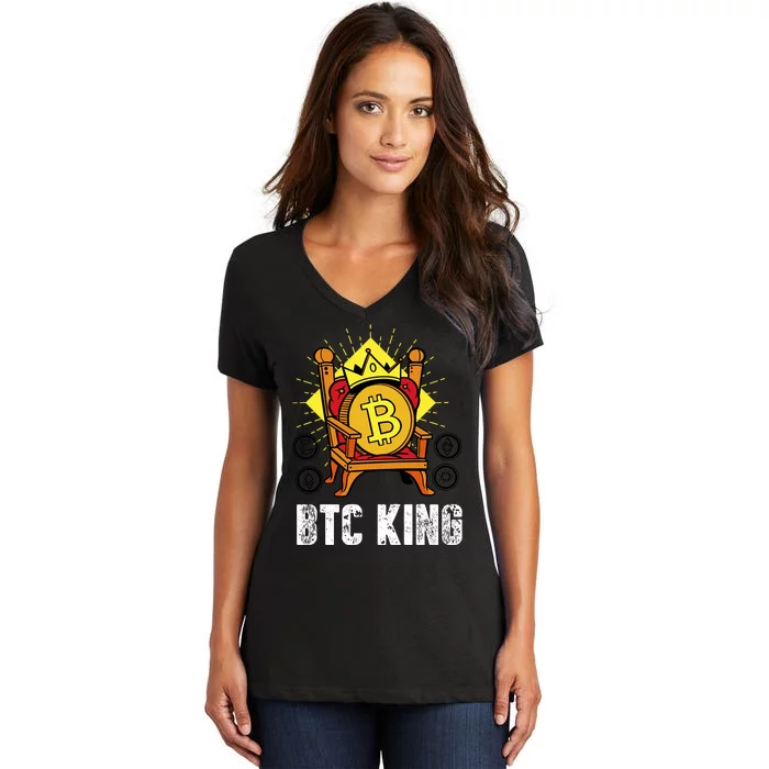 Bitcoin King Women's V-Neck T-Shirt