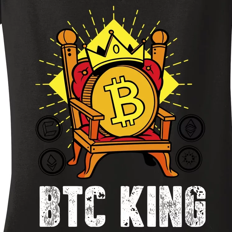 Bitcoin King Women's V-Neck T-Shirt