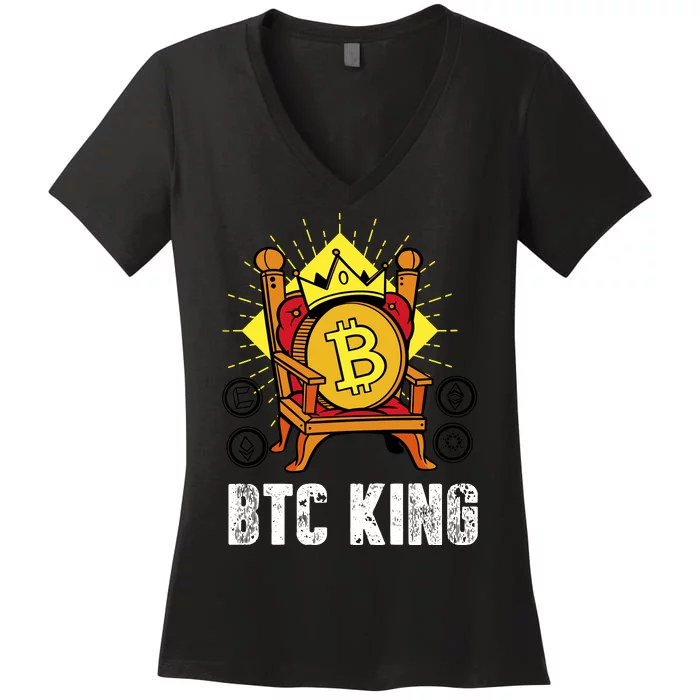 Bitcoin King Women's V-Neck T-Shirt