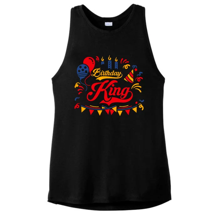 Birthday King Ladies Tri-Blend Wicking Tank