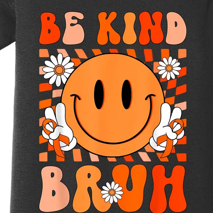 Be Kind Bruh Unity Day Anti Bullying Orange Boy Baby Bodysuit