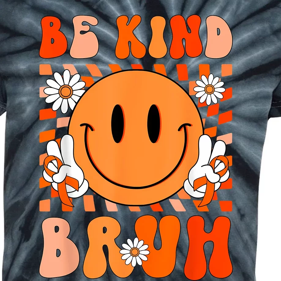 Be Kind Bruh Unity Day Anti Bullying Orange Boy Kids Tie-Dye T-Shirt