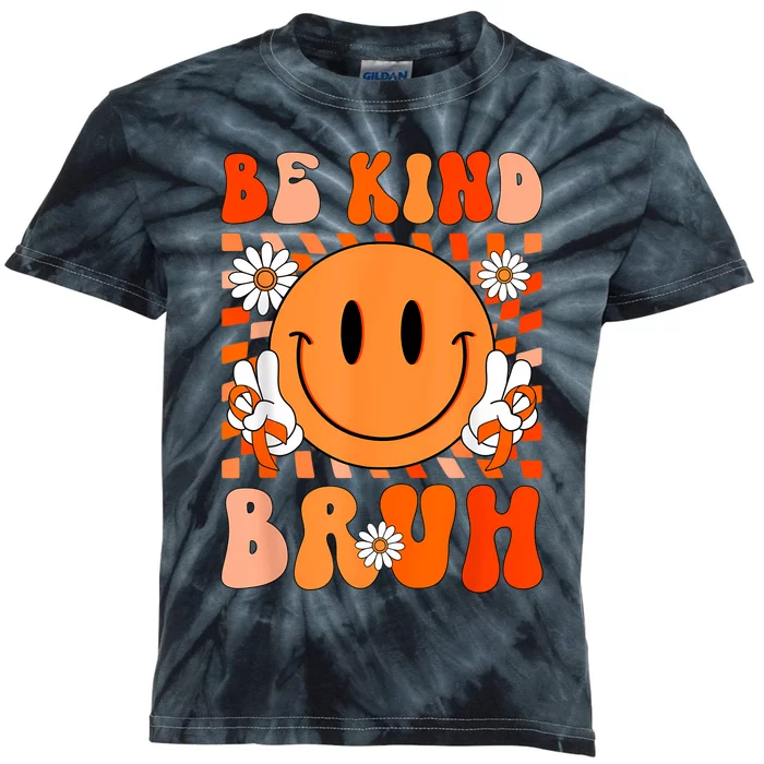 Be Kind Bruh Unity Day Anti Bullying Orange Boy Kids Tie-Dye T-Shirt