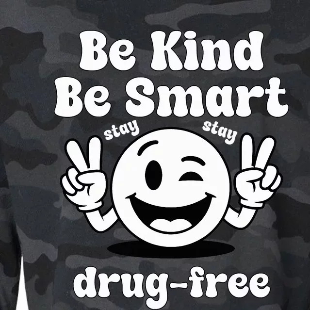 Be Kind Be Smart Stay Drug Free Red Ribbon Week Cropped Pullover Crew